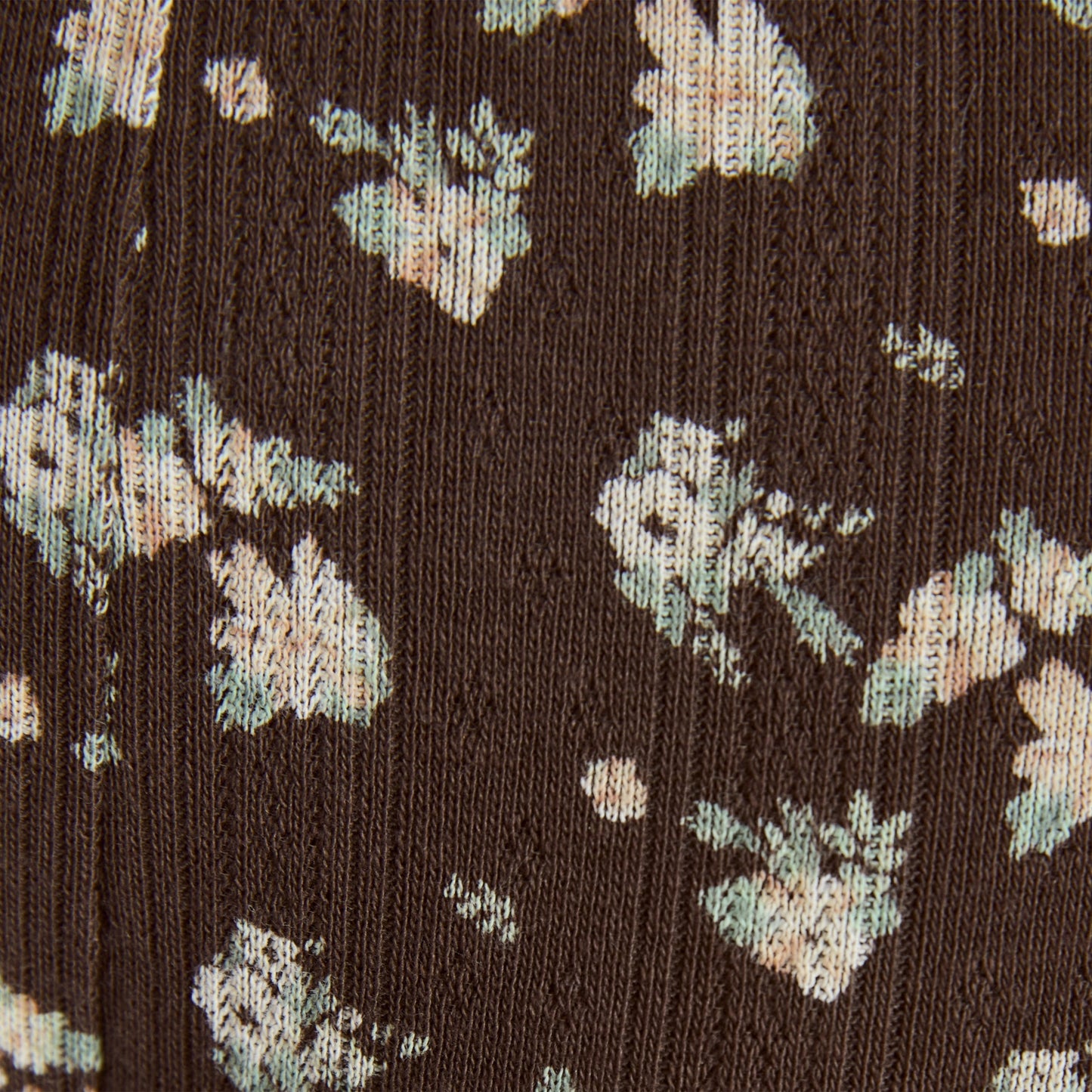 Culotte Triangle Brésilienne en Pointelle - Marron Floral Auralise