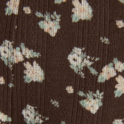 Culotte Triangle Brésilienne en Pointelle - Marron Floral Auralise